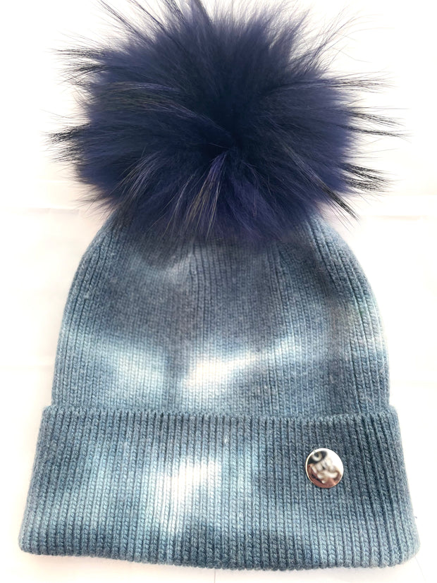 Tie dye hat - navy white mix