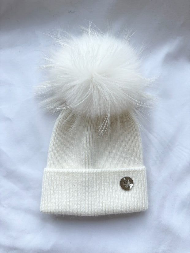 Children’s hats - pom pom white