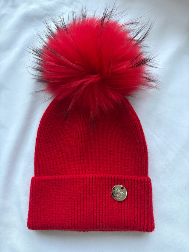 Children’s hats - pom pom red