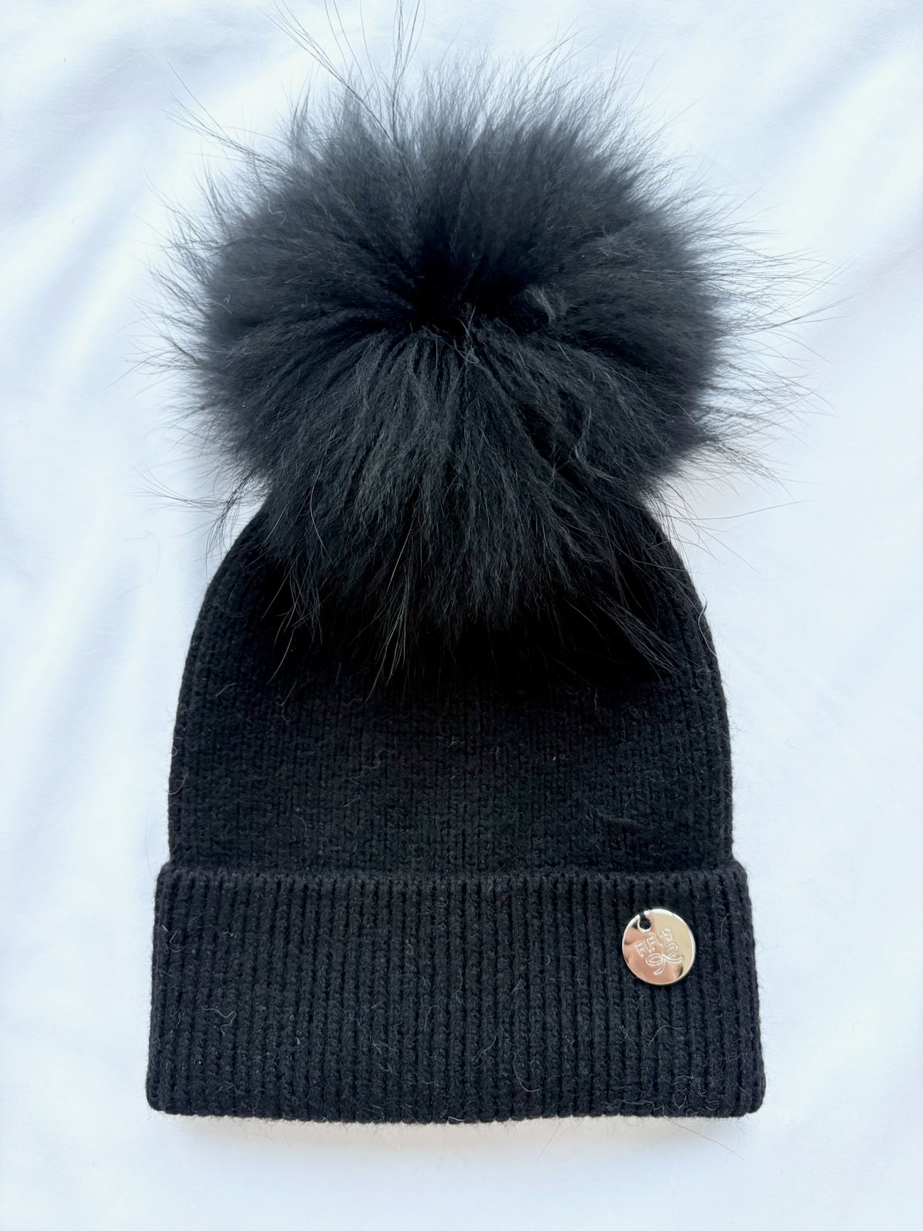 Children’s hats - pom pom Black