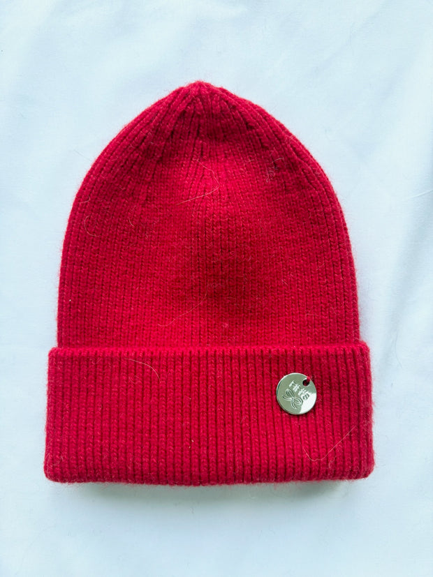 Children’s hat - beanie dark red