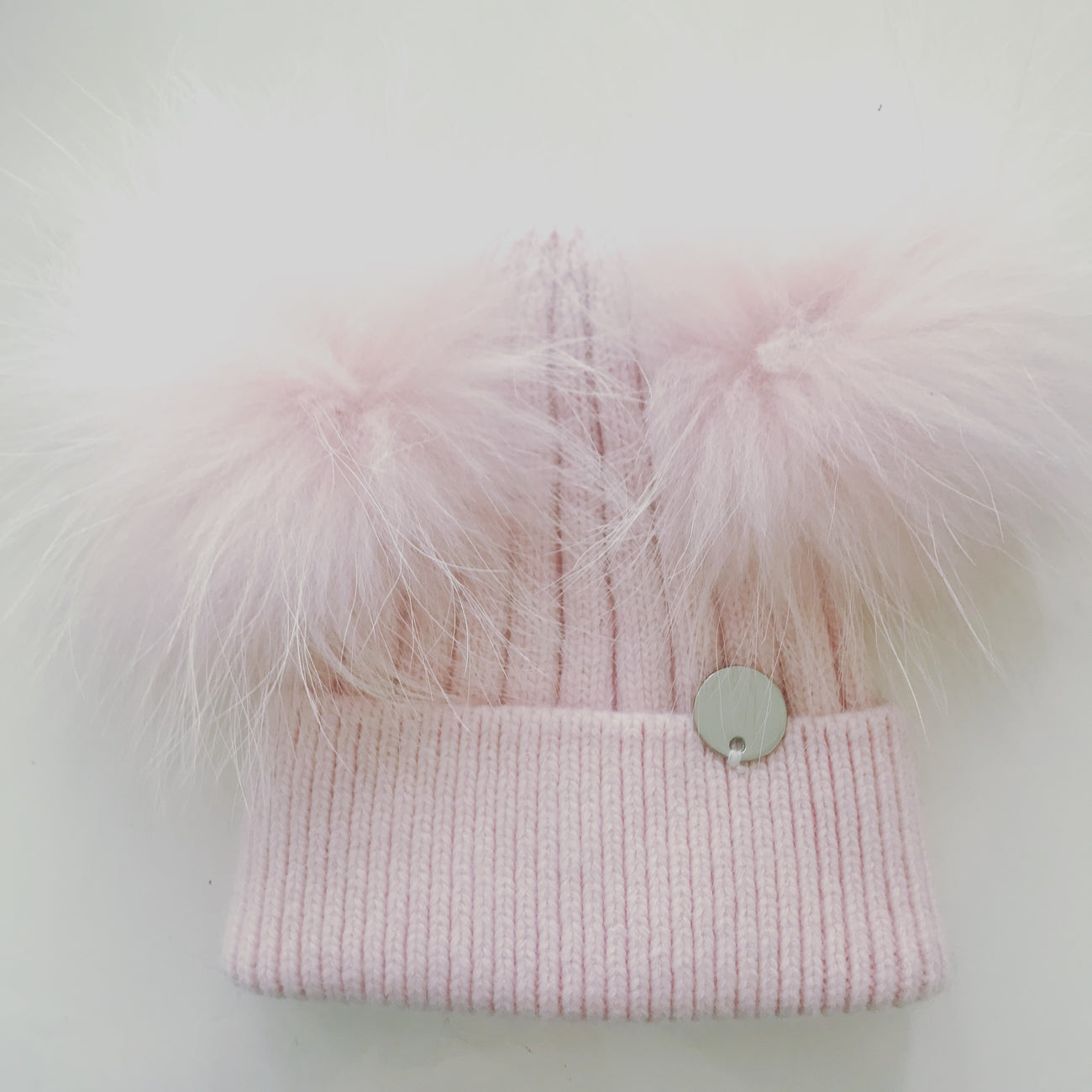 Toddler Cashmere double - Baby Pink with matching pom
