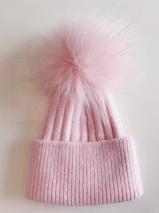 Baby Cashmere single - Baby Pink with matching pom